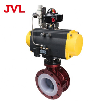 Corrosion-resistant fluorine lined pneumatic butterfly valve